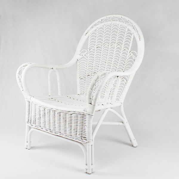 OLIVIA RATTAN ARM CHAIR - WHITE