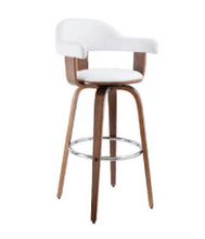 MILLAN SWIVEL LEATHERETTE BAR STOOL - WHITE