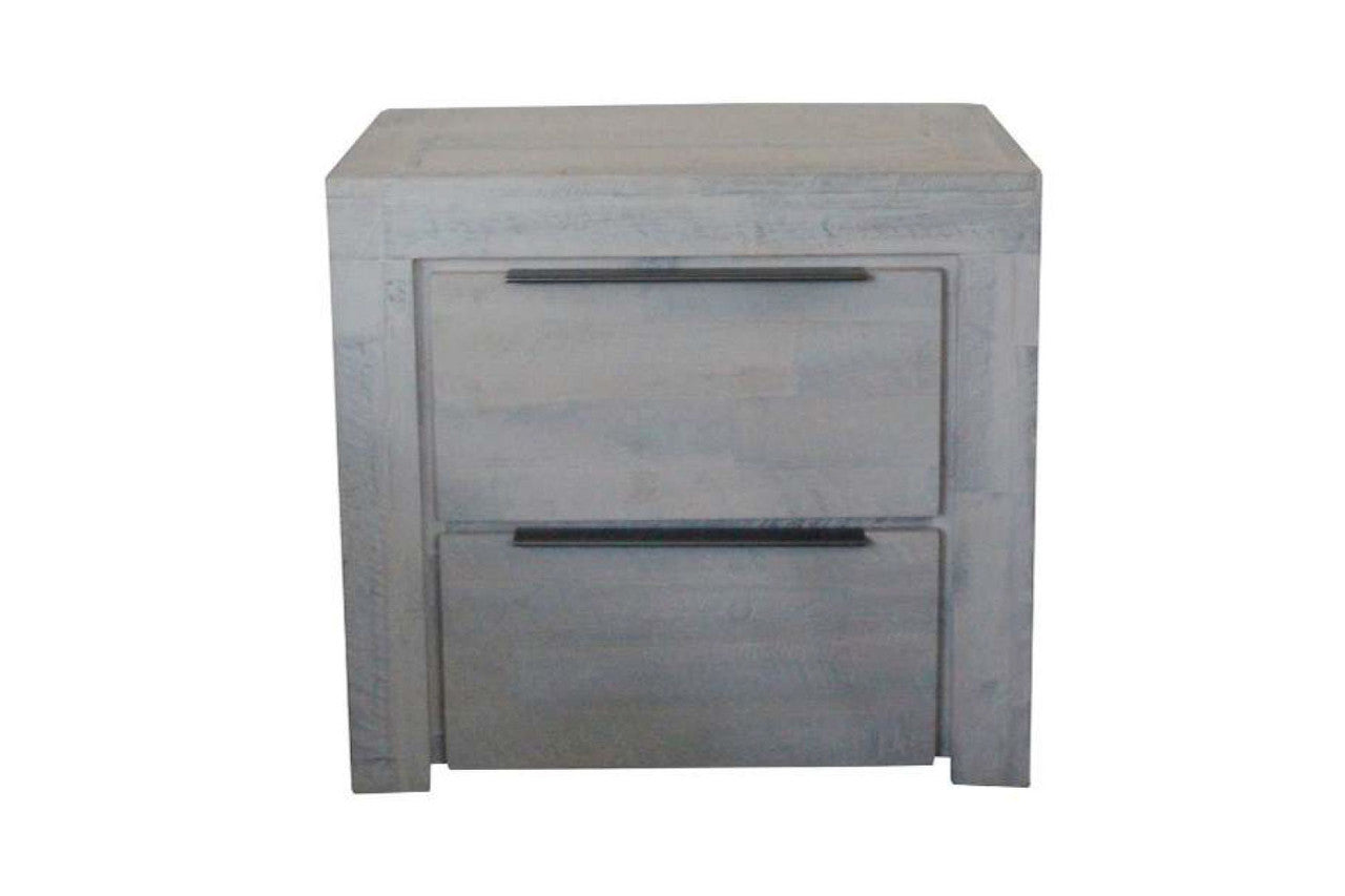 WHITEHAVEN BEDSIDE TABLE - WHITEWASH