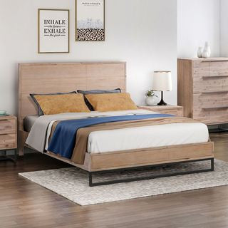 QUEEN SENEGAL BED FRAME - LIGHT OAK