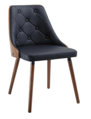 YVONNE LEATHERETTE DINING CHAIR - BLACK