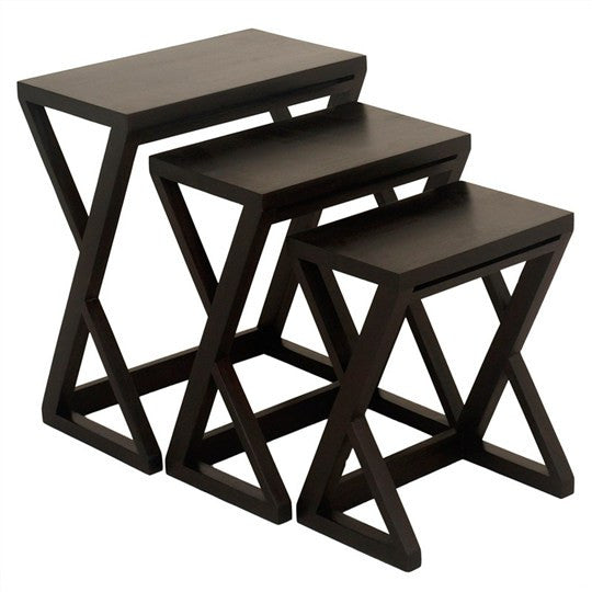 ZACK Z STYLE NEST OF TABLE - MAHOGANY OR CHOCOLATE