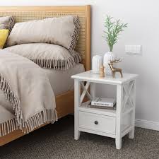 WHITE TIMBER BEDSIDES