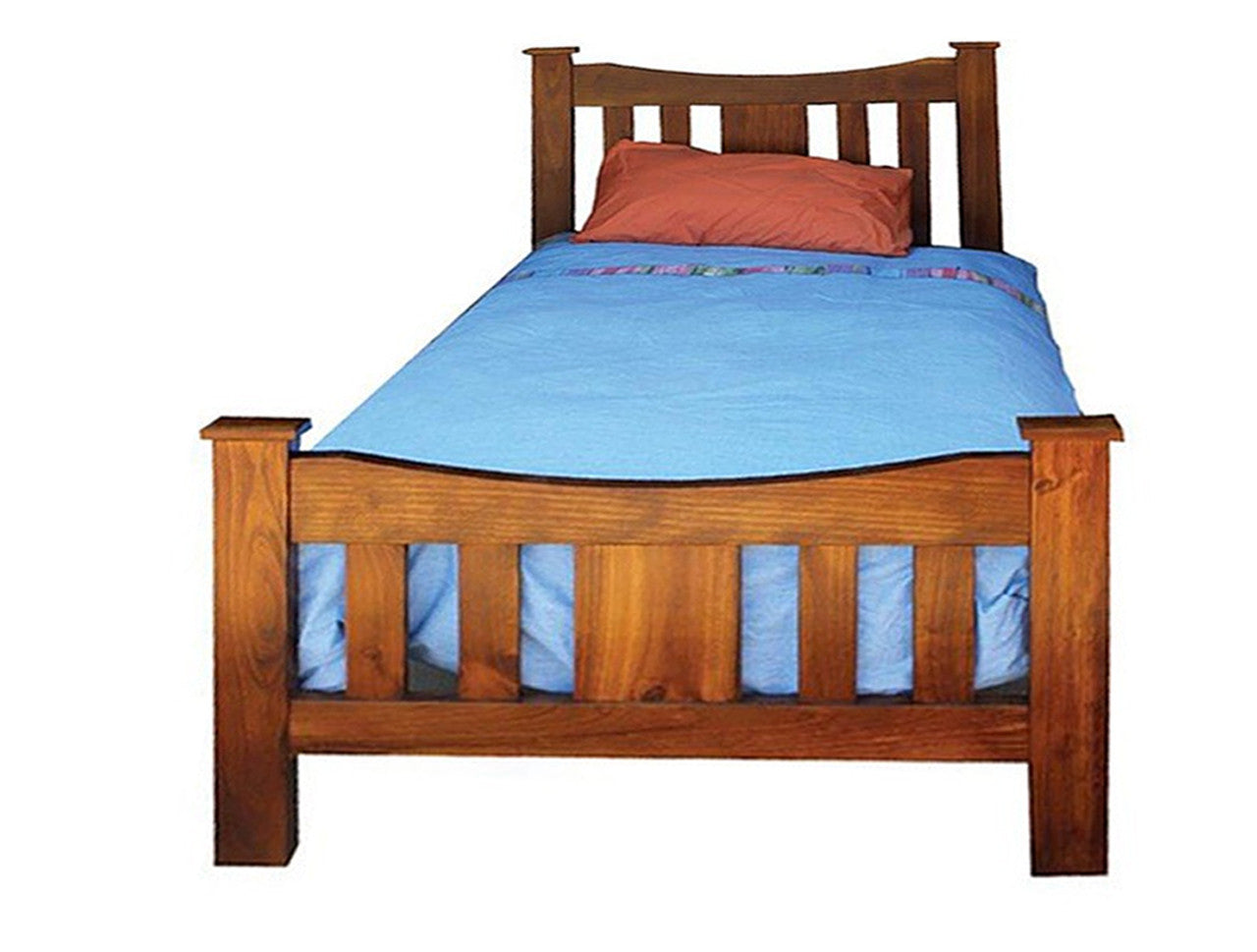SINGLE TIMBER COLOURED VENEER BED FRAMES