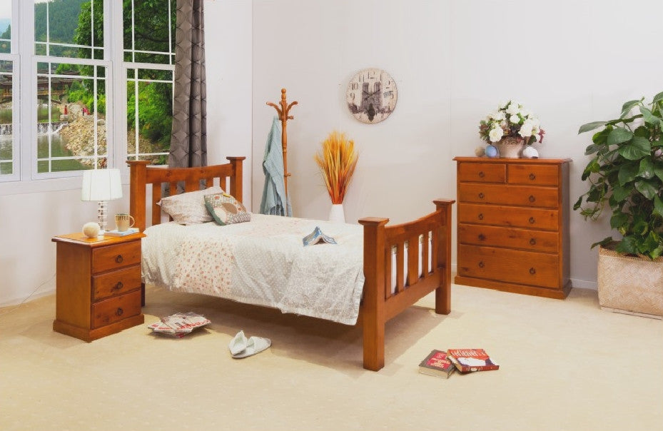 CARRIE KING SINGLE 3 PIECE BEDROOM SUITE (002ML) - IMPORT COLOUR (AL1)