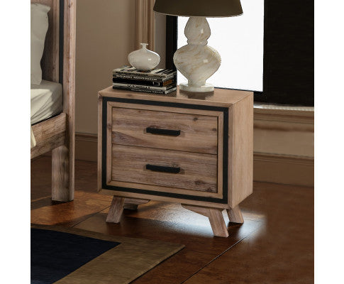 Jayce 2 Drawer Bedside Table - As Pictured