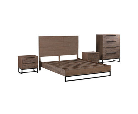 GAILE KING 4 PIECE (TALLBOY) BEDROOM SUITE - LIGHT OAK