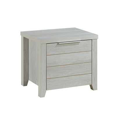 VAUGHAN 1 DRAWER BEDSIDE TABLE - 456(H) X 500(W) x 400(D) - WHITE ASH