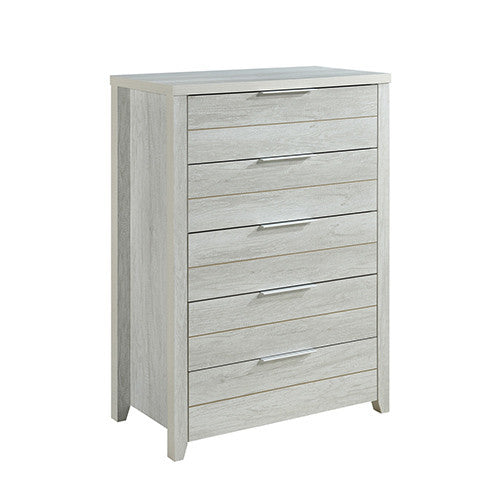 VAUGHAN DOUBLE OR QUEEN 4 PIECE (TALLBOY) BEDROOM SUITE - WHITE ASH