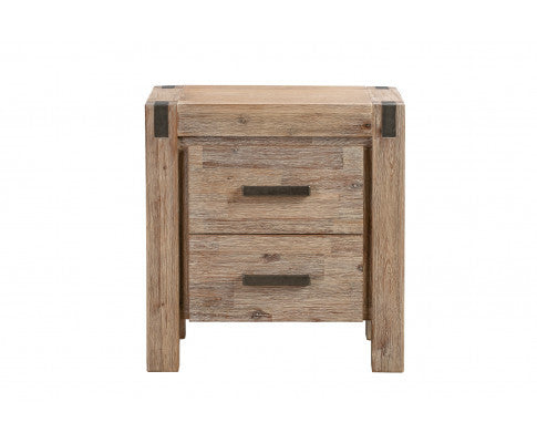 JARVAN 2 DRAWER BEDSIDE TABLE - CLASSIC OAK