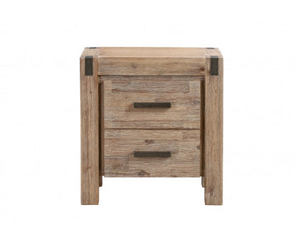 JARVAN 2 DRAWER BEDSIDE TABLE - CLASSIC OAK