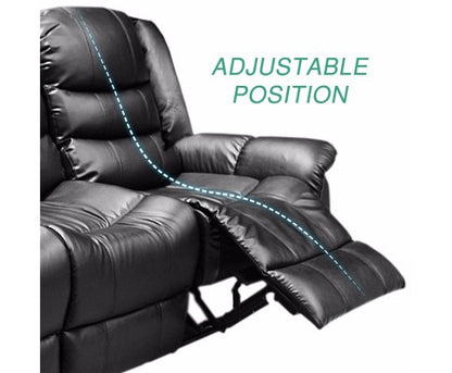 ALLAN   BONDED LEATHER SINGLE RECLINER  - BLACK