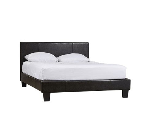 QUEEN JOSHUA LEATHERETTE  BED FRAME - BLACK