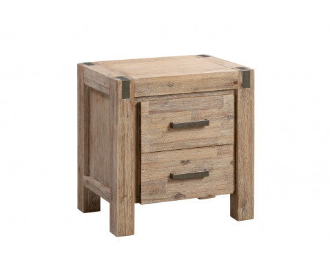 JARVAN 2 DRAWER BEDSIDE TABLE - CLASSIC OAK