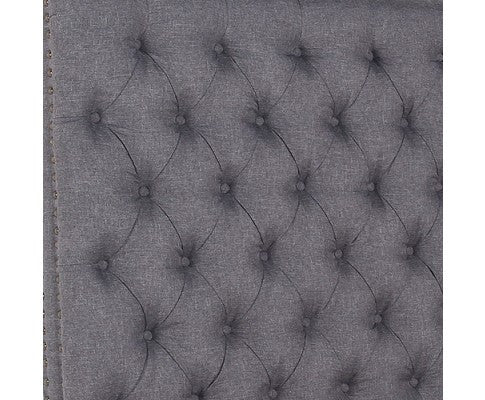 SEAN KING TUFTED LINEN FABRIC BEDHEAD - CHARCOAL