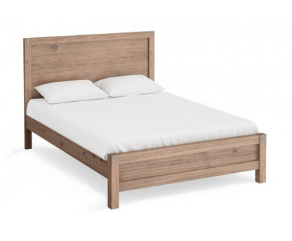 KING NOWRA ACACIA BED FRAME - CLASSIC OAK