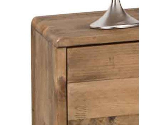 WOODVINCE SCANDINAVIAN  SOLID TIMBER BEDSIDE TABLE - 2 DRAWERS - (MODEL: 23-15-15-4-19-20-25-12-5) - LIGHT BROWN