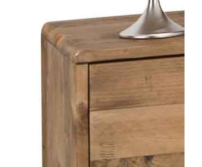 WOODVINCE SCANDINAVIAN  SOLID TIMBER BEDSIDE TABLE - 2 DRAWERS - (MODEL: 23-15-15-4-19-20-25-12-5) - LIGHT BROWN
