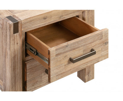 JARVAN 2 DRAWER BEDSIDE TABLE - CLASSIC OAK