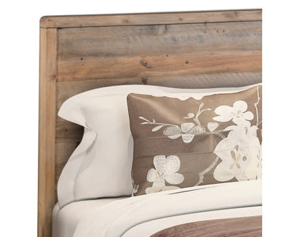 QUEEN WOODVINCE SCANDINAVIAN SOLID TIMBER BED - LIGHT BROWN