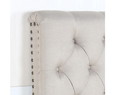 Sean Double Tufted Fabric Bedhead - Beige