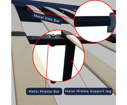 SINGLE JOSHUA LEATHERETTE BED FRAME - BLACK