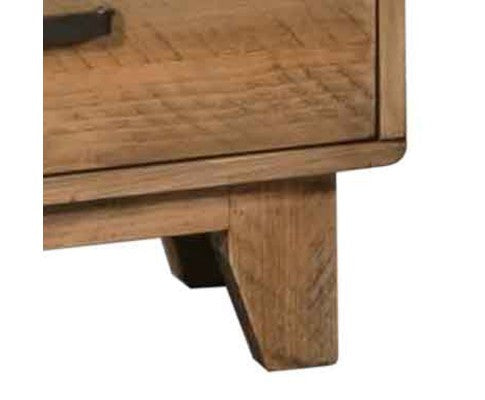 WOODVINCE SCANDINAVIAN  SOLID TIMBER BEDSIDE TABLE - 2 DRAWERS - (MODEL: 23-15-15-4-19-20-25-12-5) - LIGHT BROWN