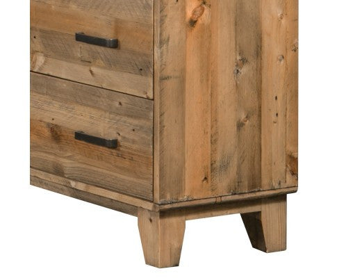 WOODVINCE SCANDINAVIAN  SOLID TIMBER TALLBOY CHEST  - 4 DRAWERS - (MODEL: 23-15-15-4-19-20-25-12-5) - 1200(H) X 980(W) -LIGHT BROWN