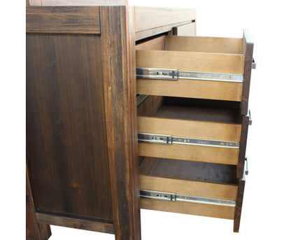 NOWRA 6 DRAWER DRESSING TABLE WITH MIRROR - CHOCOLATE