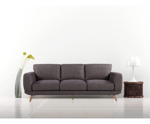 ALASKA 3 SEATER FABRIC LOUNGE - BROWN