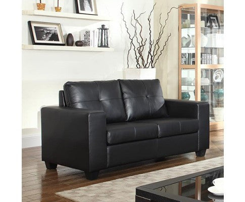 NIKKI 2 SEATER LEATHERETTE  SOFA - BLACK