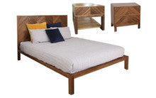 KALISTA  KING 3 PIECE (BEDSIDE) BEDROOM SUITE  - AFRICAN OAK  - AS PICTURE