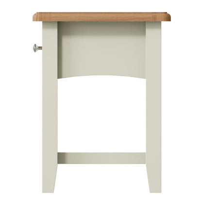 EMMETT (GA-LT-W) LAMP TABLE WITH ONE DRAWER - 470(H) x 400(W) x 360(D) - IVORY WHITE / LIGHT OAK (2 TONE)