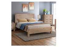 QUEEN LARRY BED FRAME - CLASSIC OAK