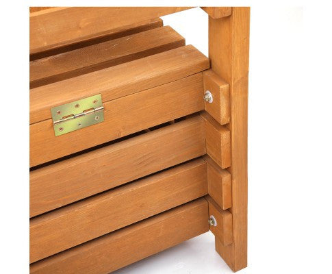 ZAIN 2  SEATER WOODEN OUTDOOR  STORAGE BENCH (1145W) - NATURAL