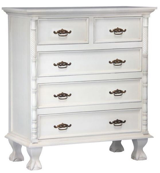 JEPARA  KING  POSTER 4  PIECE TALLBOY  BEDROOM SUITE  - WHITE (MADE TO ORDER )