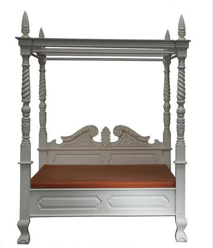 JEPARA QUEEN POSTER 4  PIECE TALLBOY  BEDROOM SUITE  - WHITE