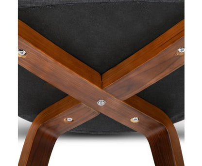 ABBIE SET OF 2 FABRIC UPHOLSTERED CHAIR  - CHARCOAL