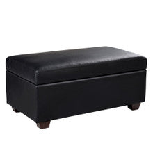 AMARIS LEATHERETTE STORAGE OTTOMAN (OTM-SOFA2-22-BK) -380(H) X 795(W)  - BLACK