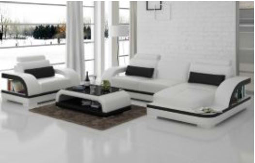 ZIKKI (G8011E) CHAISE LOUNGE SUITE + COFFEE TABLE - CHOICE OF LEATHER AND ASSORTED COLOURS AVAILABLE