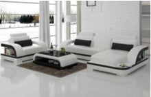 ZIKKI (G8011E) CHAISE LOUNGE SUITE + COFFEE TABLE - CHOICE OF LEATHER AND ASSORTED COLOURS AVAILABLE