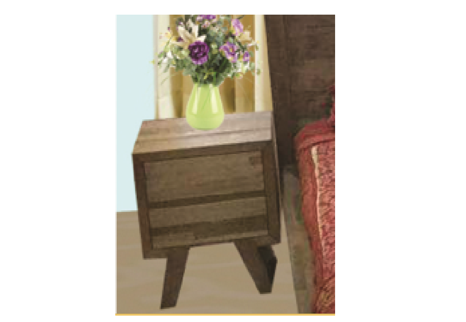 Susan (AUSSIE MADE) 2 Drawers Bedside Table - Tassie Oak Combination - Assorted Colours