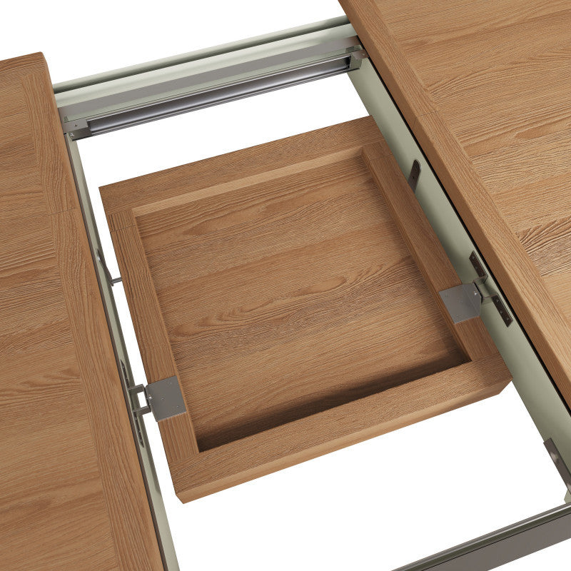 EMMETT (GA-16BET-W) BUTTERFLY EXTENDING TABLE - 780(H) x 1600/2000(W) x 850(D) - IVORY WHITE / LIGHT OAK (2 TONE)
