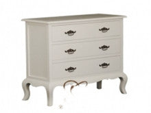 FRENCH PROVINCIAL 3 DRAWER  SIDEBOARD (SB 003 FP)-  850(H) X 1080(W)   - WHITE