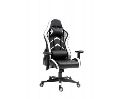 JEMAINE PU LEATHER OFFICE COMPUTER GAMING CHAIR - BLACK & WHITE