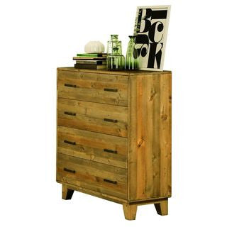 MALONE KING 4 PIECE (TALLBOY) BEDROOM SUITE -  LIGHT BROWN