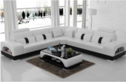 MASKALL (G8015B) CORNER LOUNGE SUITE + COFFEE TABLE - CHOICE OF LEATHER AND ASSORTED COLOURS AVAILABLE