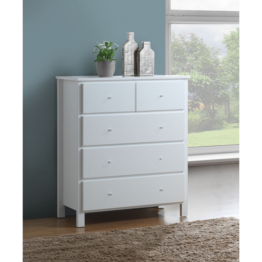 EMPRESS KING 4 PIECE HARDWOOD / MDF TALLBOY  BEDROOM SUITE - WHITE