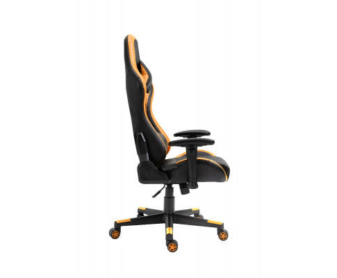 JEMAINE PU LEATHER OFFICE COMPUTER GAMING CHAIR - BLACK & ORANGE