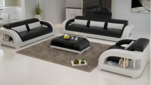 DANLILY (G8016D) 3 SEATER + 2 SEATER + 1 SEATER LOUNGE  SUITE WITH  COFFEE TABLE - CHOICE OF LEATHER AND ASSORTED COLOURS AVAILABLE